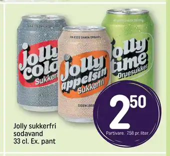 Rema 1000 Jolly sukkerfri sodavand 33 cl. Ex. pant tilbud