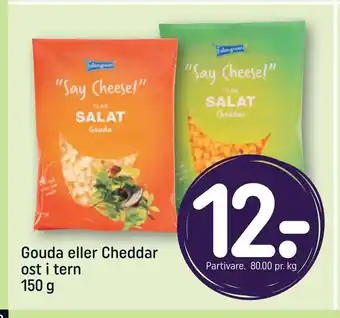 REMA 1000 Gouda eller Cheddar ost i tern 150 g tilbud