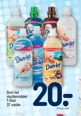 REMA 1000 Dun-let skyllemiddel 1 liter 37 vaske tilbud