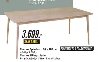 My Home Thanos Spisebord 90 x 180 cm tilbud