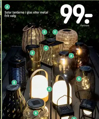 REMA 1000 Solar lanterne i glas eller metal tilbud