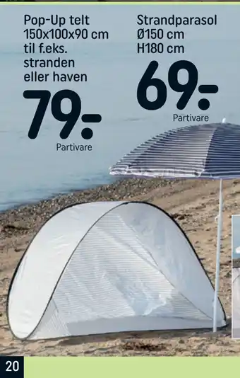REMA 1000 Pop-Up telt 150x100x90 cm til f.eks. stranden eller haven tilbud
