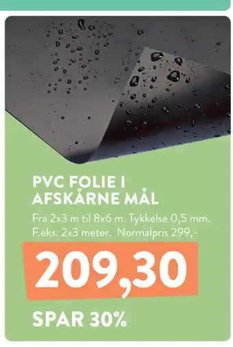 PVC FOLIE I AFSKÅRNE MÅL