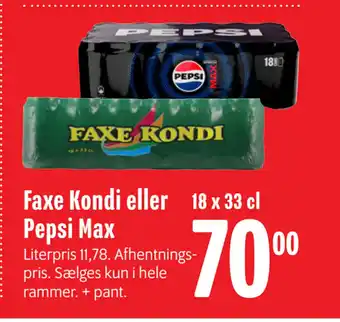 Min Købmand Faxe Kondi eller Pepsi Max tilbud