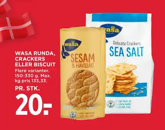 MENY WASA RUNDA, CRACKERS ELLER BISCUIT tilbud