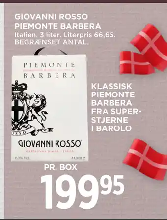 MENY GIOVANNI ROSSO PIEMONTE BARBERA tilbud