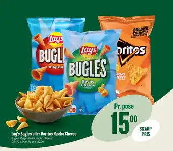 Min Købmand Lay’s Bugles eller Doritos Nacho Cheese tilbud