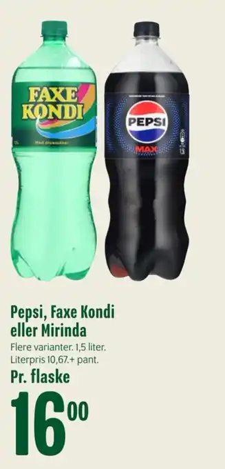 Min Købmand Pepsi, Faxe Kondi eller Mirinda tilbud