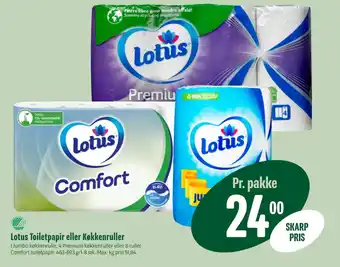 Min Købmand Lotus Toiletpapir eller Køkkenruller tilbud