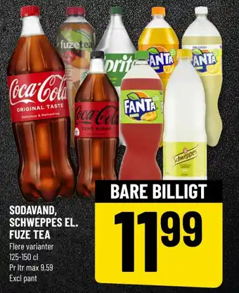 Løvbjerg SODAVAND, SCHWEPPES EL. FUZE TEA tilbud