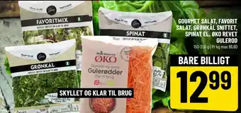 Løvbjerg GOURMET SALAT, FAVORIT SALAT, GRØNKÅL SNITTET, SPINAT EL. ØKO REVET GULEROD tilbud