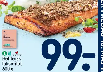 Rema 1000 Hel fersk laksefilet 600 g tilbud