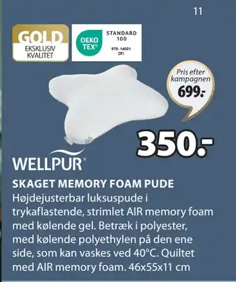 JYSK SKAGET MEMORY FOAM PUDE tilbud