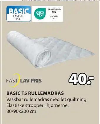 JYSK BASIC T5 RULLEMADRAS tilbud