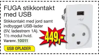 Harald Nyborg FUGA stikkontakt med USB tilbud