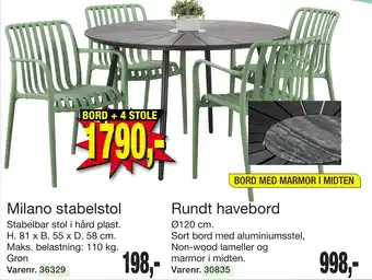 Harald Nyborg BORD + 4 STOLE tilbud