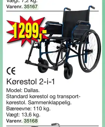 Harald Nyborg Kørestol 2-i-1 tilbud