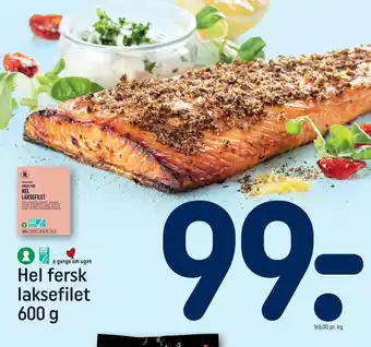 Rema 1000 HEL LAKSEFILET 600 g tilbud