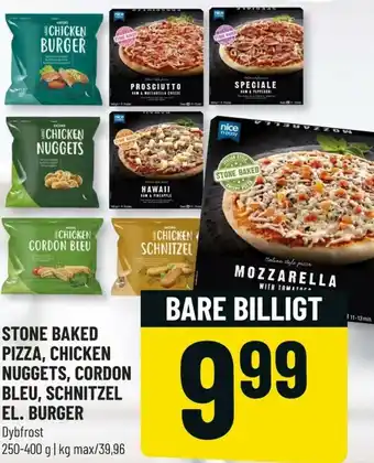 Løvbjerg Stone Baked Pizza, Chicken Nuggets, Cordon Bleu, Schnitzel El. Burger 250-400g tilbud