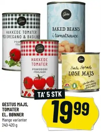 Løvbjerg Gestus Majs, Tomater El. Bønner 240-420g tilbud