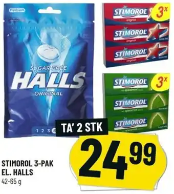 Løvbjerg Stimorol 3-Pak El. Halls 42-65g tilbud