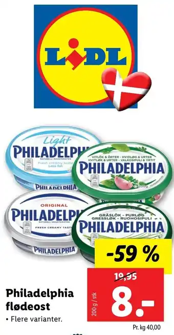 Lidl Philadelphia Flødeost 200g tilbud