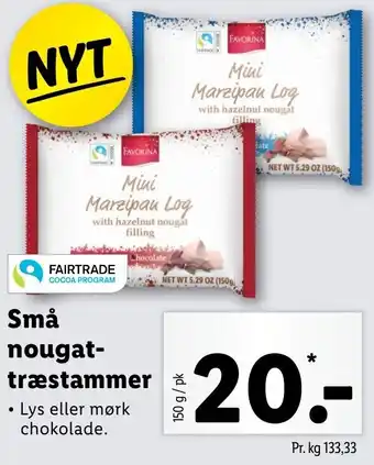 Lidl Små Nougat-Træstammer 150g tilbud
