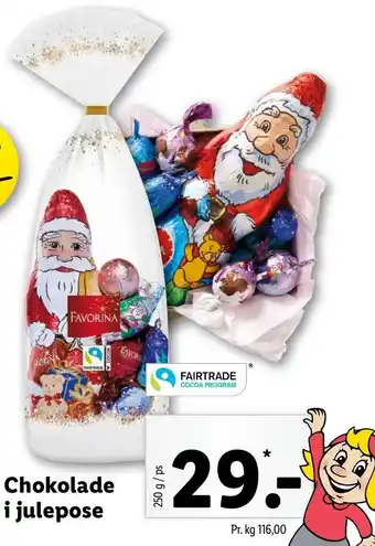 Lidl Chokolade I Julepose 250g tilbud