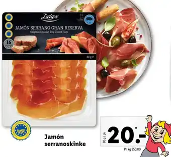 Lidl Jamón Serranoskinke 80g tilbud