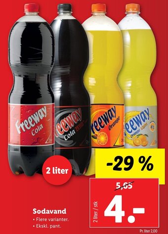 Lidl Sodavand 2 Liter tilbud