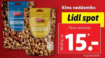 Lidl Kims Nøddemiks 88-225g tilbud