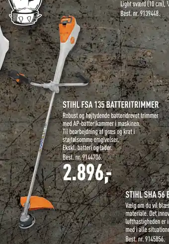 Johannes Fog STIHL FSA 135 BATTERITRIMMER tilbud