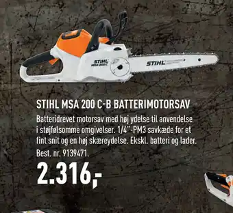 Johannes Fog STIHL MSA 200 C-B BATTERIMOTORSAV tilbud