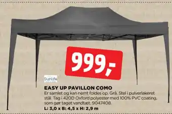 jem & fix EASY UP PAVILLON COMO tilbud