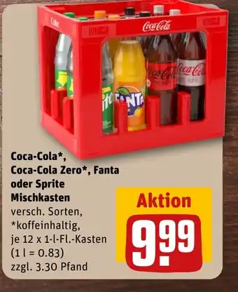 REWE DE Coca-Cola, Coca-Cola Zero, Fanta oder Sprite Mischkasten tilbud