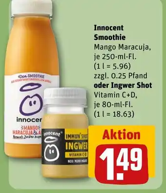 REWE Innocent Smoothie oder Ingwer Shot tilbud