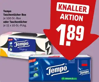 REWE DE Tempo Taschentücher Box oder Taschentücher tilbud