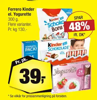 Calle Ferrero Kinder el. Yogurette tilbud