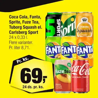 Calle Coca Cola, Fanta, Sprite, Fuze Tea, Tuborg Squash el. Carlsberg Sport tilbud