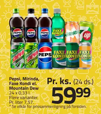 Fleggaard Pepsi, Mirinda, Faxe Kondi el. Mountain Dew tilbud