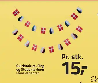 Fleggaard Guirlande m. Flag og Studenterhuer tilbud