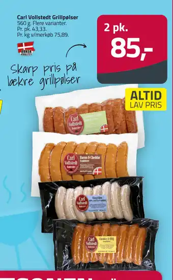 Fleggaard Carl Vollstedt Grillpølser tilbud