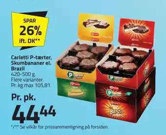 Fleggaard Carletti P-tærter, Skumbananer el. Brazil tilbud