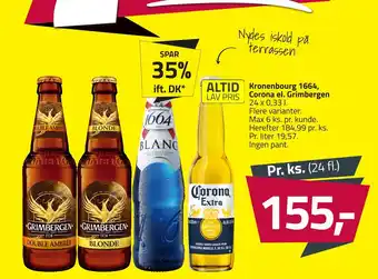 Fleggaard Kronenbourg 1664, Corona el. Grimbergen tilbud