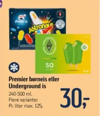 Føtex Premier børneis eller Underground is tilbud