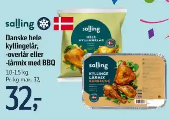 Føtex Danske hele kyllingelår, -overlår eller -lårmix med BBQ tilbud