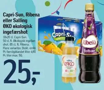 Føtex Capri-Sun, Ribena eller Salling OKO økologisk ingefærshot tilbud