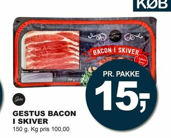 Let-Køb Gestus bacon i skiver tilbud