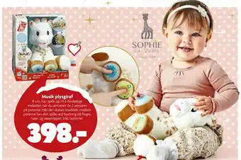 Fætter BR Musik plysgiraf tilbud