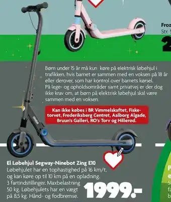 Fætter BR El Løbehjul Segway-Ninebot Zing E10 tilbud